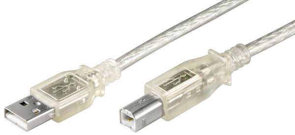 USB 2.0 Hi-Speed Kabel 1,8m, Transparent